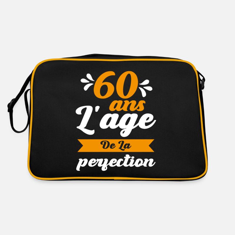 60 Ans Anniversaire 60 ans l'age de la perfection - Sac Retro - noir/or