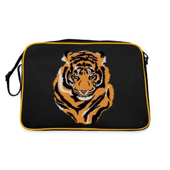 Tiger Face Wild Life Creature Animal Tiger Lover - Retro Bag - black/gold - Back