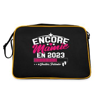 Encore Mamie En 2023 Cadeau Future Grand-mère - Sac Retro - noir/or - Dos