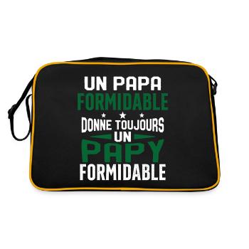 Un papa formidable donne Papy Cadeau formidable - Sac Retro - noir/or - Dos