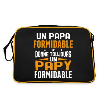 Un papa formidable donne Papy Cadeau formidable - Sac Retro - noir/or - Dos