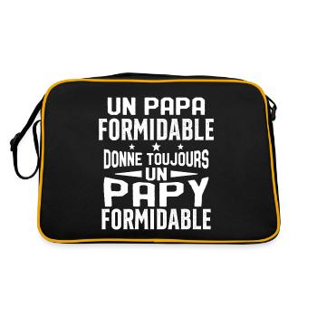 Un papa formidable donne Papy Cadeau formidable - Sac Retro - noir/or - Dos