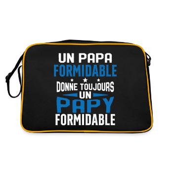 Un papa formidable donne Papy Cadeau formidable - Sac Retro - noir/or - Dos