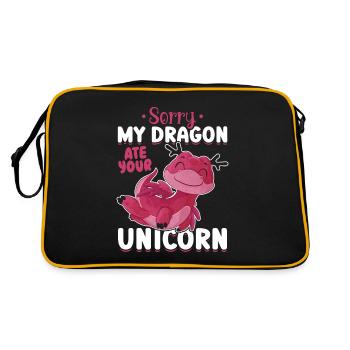 Dragon Lovers Funny Unicorn Joke - Retro Bag - black/gold - Back