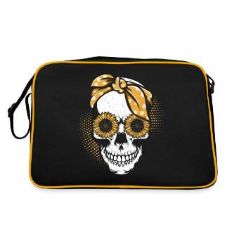 Crâne Tournesol Mère jardinage Mère - Sac Retro - noir/or - Dos