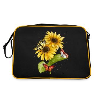 Beaux papillons Jardin des femmes de tournesol - Sac Retro - noir/or - Dos
