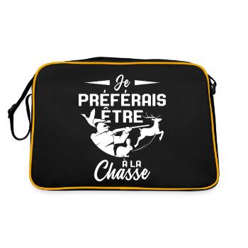 Idée Drôle De Cadeau De Chasse Pour Un Chasseur - Sac Retro - noir/or - Dos