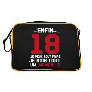 Enfin 18 Ans Cadeau Humor Fille 18 Anniversaire - Sac Retro - noir/or - Dos