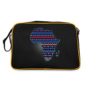 Carte Afrique Silhouette Noir Afro Pride - Sac Retro - noir/or - Dos