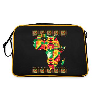 Carte africaine Kente Art Noir Afro - Sac Retro - noir/or - Dos