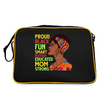Fière femme africaine noire intelligente - Sac Retro - noir/or - Dos