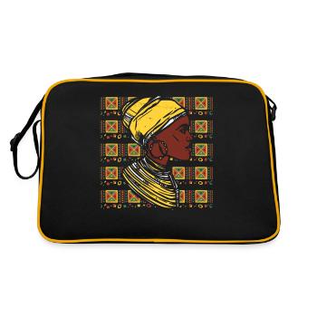 Kente Couvre-chef Femme africaine - Sac Retro - noir/or - Dos