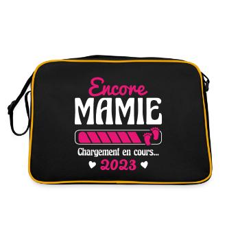 Encore Mamie En 2023 Cadeau Future Grand-mère - Sac Retro - noir/or - Dos