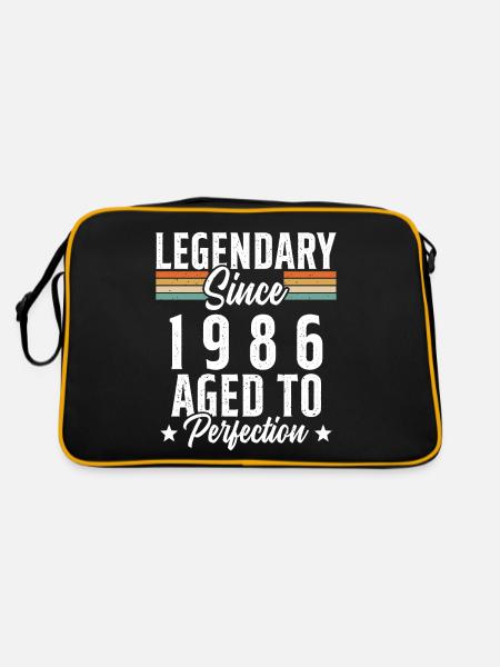 Legendary Since 1986 Cadeau D'anniversaire - Sac Retro - noir/or - Dos