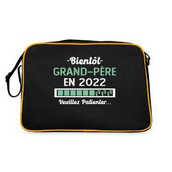 Bientôt Grand Père 2022 Cadeau Papy - Sac Retro - noir/or - Dos