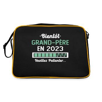 Bientôt Grand Père 2023 Cadeau Papy - Sac Retro - noir/or - Dos