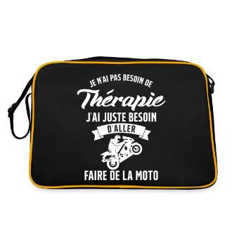 Motarde Besoin de faire de la Moto Humour Cadeau - Sac Retro - noir/or - Dos