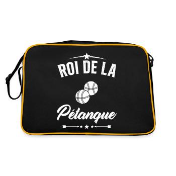 Roi de la Pétanque Humour Cadeau Pétanque - Sac Retro - noir/or - Dos