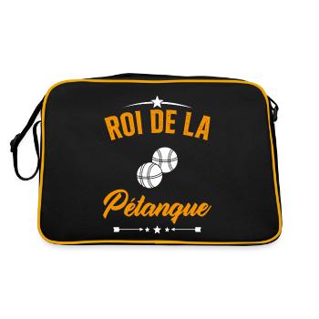 Roi de la Pétanque Humour Cadeau Pétanque - Sac Retro - noir/or - Dos