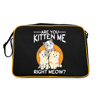 Lustige Katze Zitat Feline Humor - Retro Tasche - Schwarz/Gold - Hinten