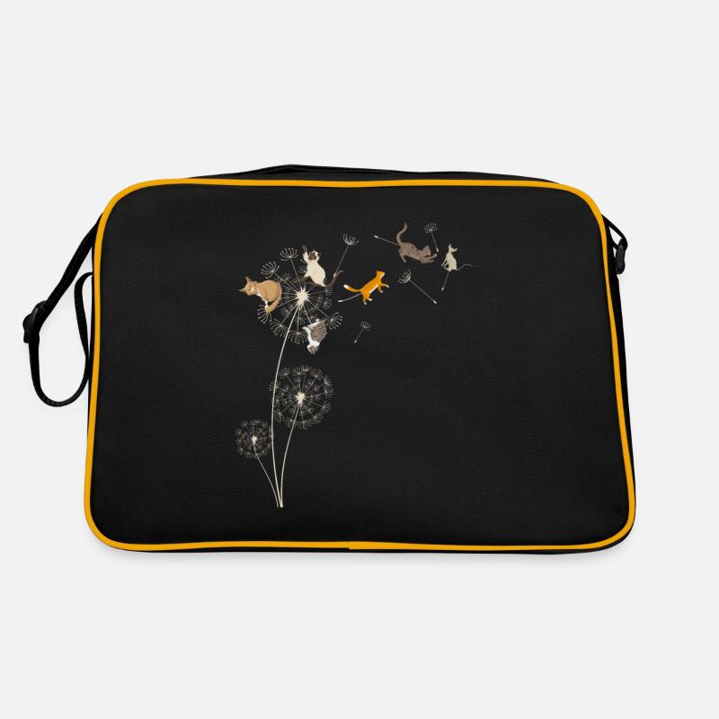 Katzen Löwenzahn Niedliche Katze Blumen Retro Tasche