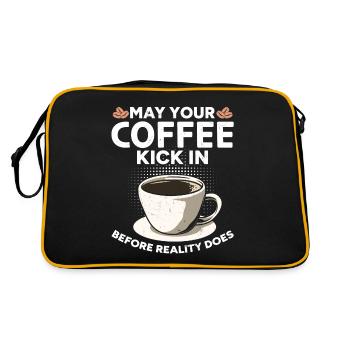 Witziger Kaffee-Liebhaber Humor Barista - Retro Tasche - Schwarz/Gold - Hinten