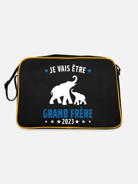 Je Vais Être Grand Frère en 2023 - Sac Retro - noir/or - Dos