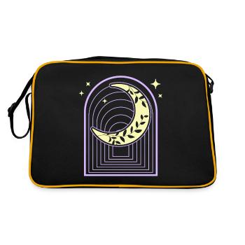 Sichel Pastel Goth Mond Hexenhaft - Retro Tasche - Schwarz/Gold - Hinten