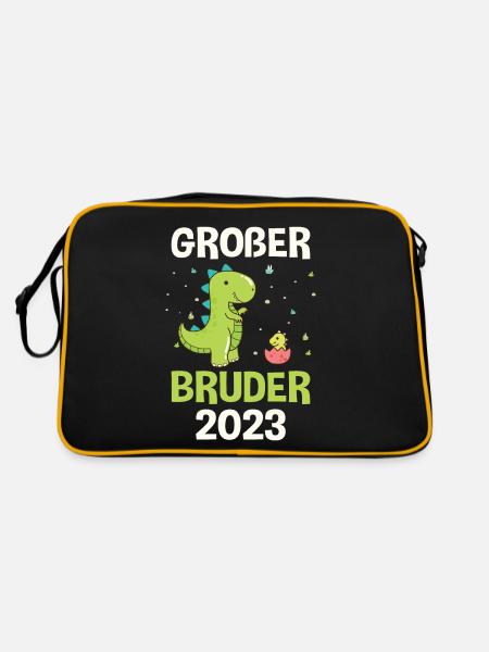 2023 Großer Bruder Dino - Retro Tasche - Schwarz/Gold