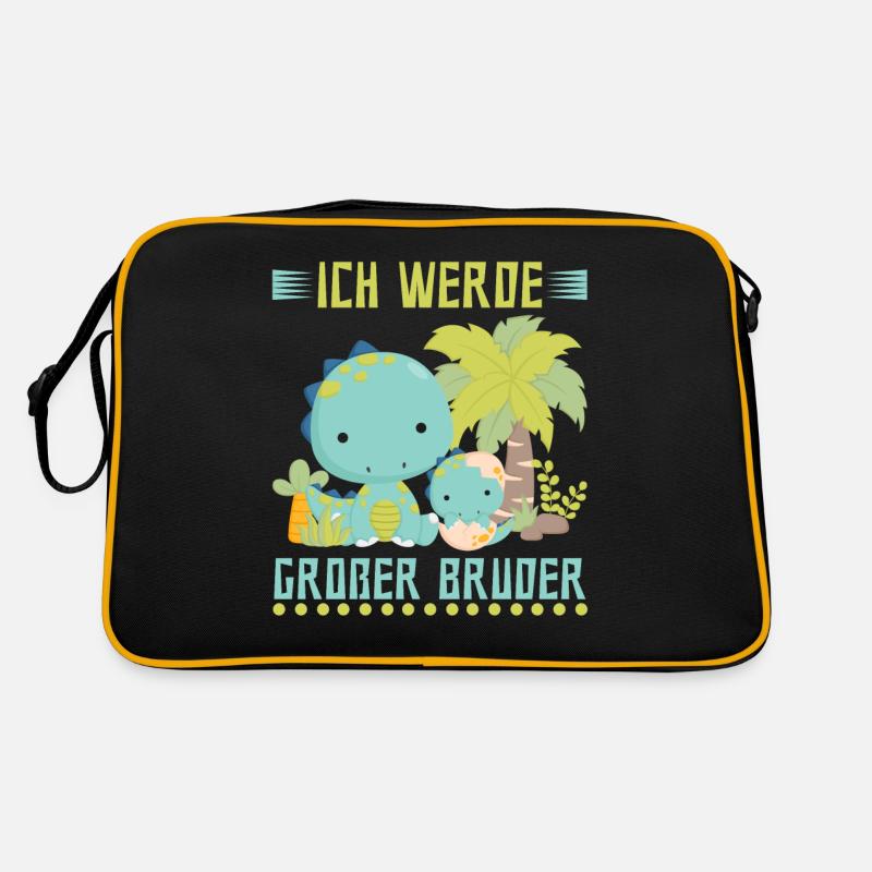 Dinosaurier Ich werde Großer Bruder Retro Tasche