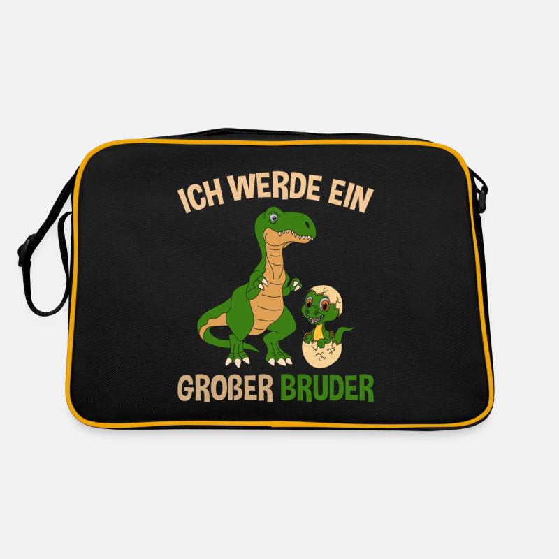 Ich werde Großer Bruder Dinosaurier Retro Tasche