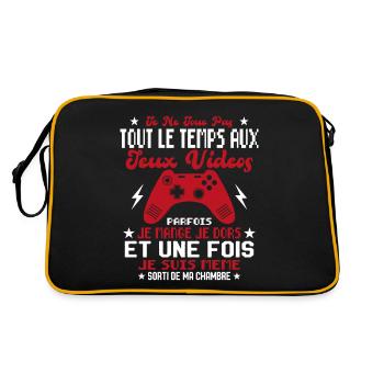 Je ne joue pas tout le temps aux jeux vidéos - Sac Retro - noir/or - Dos