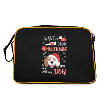 Beagle Vin chaud Noël - Sac Retro - noir/or - Dos