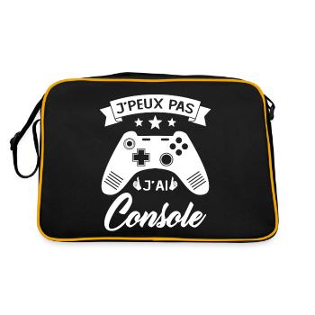 je peux pas j'ai Console Cadeau Geek Jeux Video - Sac Retro - noir/or - Dos