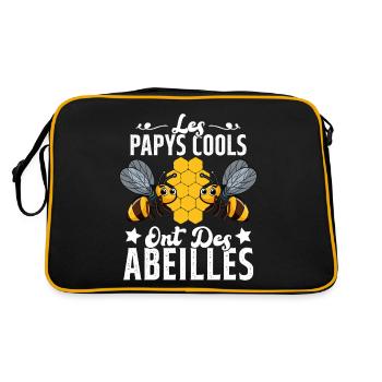 Les Papys Cools Ont Des Abeilles Cadeau Apiculteur - Sac Retro - noir/or - Dos