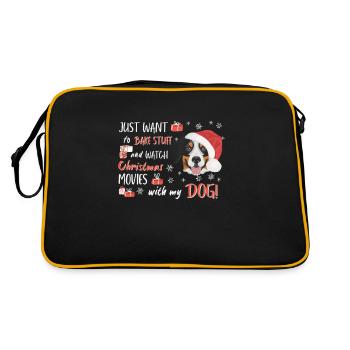 Bernese Mountain Dog Merry Christmas - Retro Bag - black/gold - Back