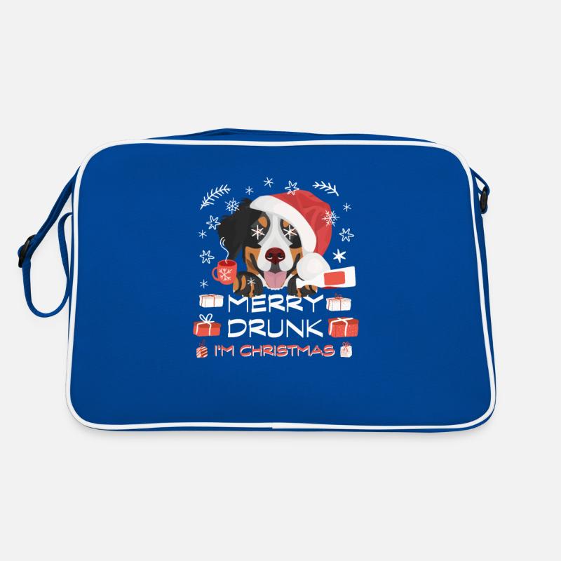 Berner Sennenhund Weihnachtsmarkt Retro Tasche