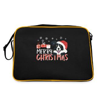 Border Collie Merry Christmas - Retro Bag - black/gold - Back