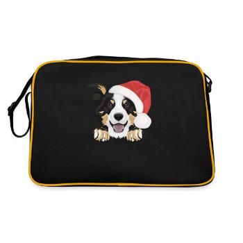 Border Collie Merry Christmas - Retro Bag - black/gold - Back