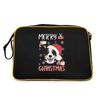Border Collie Merry Christmas - Retro Bag - black/gold - Back