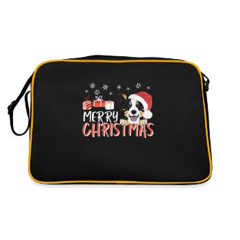 Border Collie Merry Christmas - Retro Bag - black/gold - Back