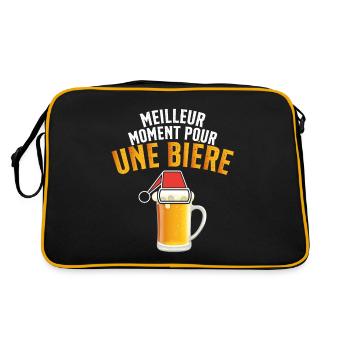 Meilleur Moment Pour Une Bière Noël Cadeau - Sac Retro - noir/or - Dos