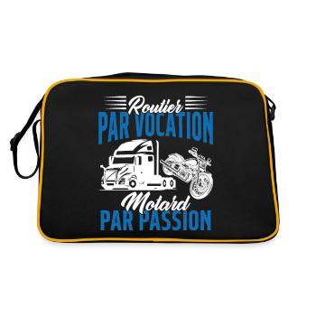 Routier Par Vocation Motard Par Passion Humour - Sac Retro - noir/or - Dos