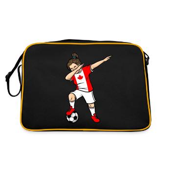 Dabbing Soccer Player Girls Canada Soccer - Sac Retro - noir/or - Dos