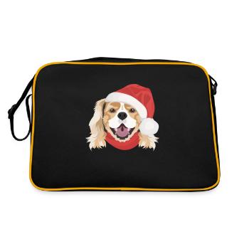 Épagneul King Charles Joyeux Noël - Sac Retro - noir/or - Dos