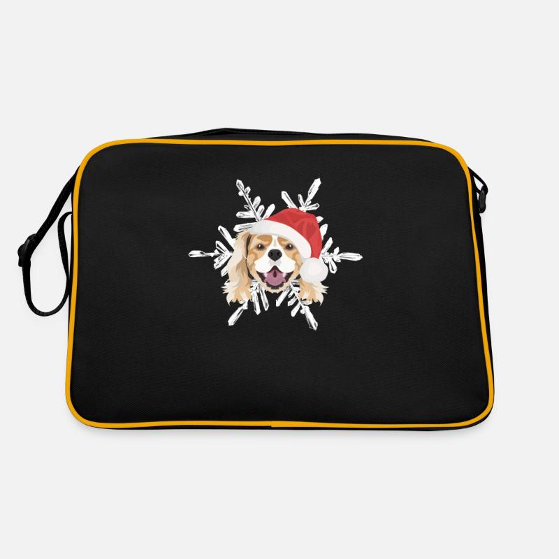 King Charles Spaniel Merry Christmas - Retro Bag - black/gold