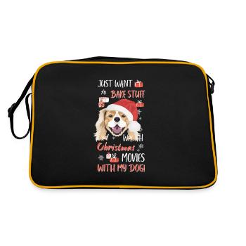 Épagneul King Charles Joyeux Noël - Sac Retro - noir/or - Dos