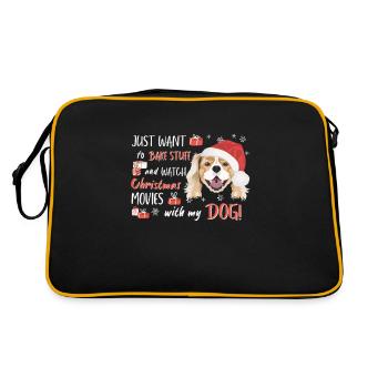 Épagneul King Charles Joyeux Noël - Sac Retro - noir/or - Dos