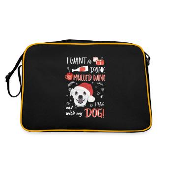 Chihuahua vin chaud Noël - Sac Retro - noir/or - Dos
