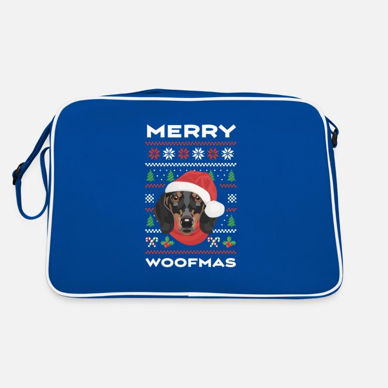 Dachshund Merry Christmas Retro Bag